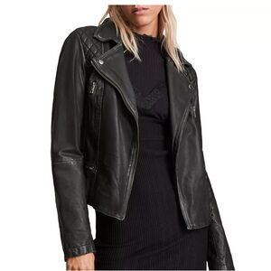 All Saints Distressed Leather Jacket Size 6